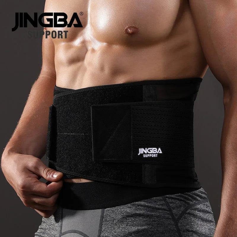 JINGBA Waist & Back Support Belt – Fitness Sweat Trainer for Abs & Lumbar Protection