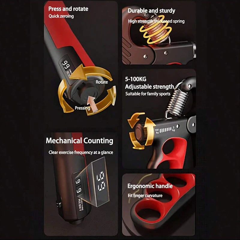 Adjustable Resistance Hand Grip for Strengthening and Hand Grip Exercises Trainer 5-150kg